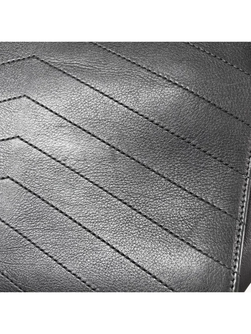 Chanel Shoulder Bag Chevron Chain CC Logo Crossbody Leather Black Gold